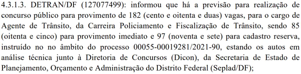 anúncio do novo concurso Detran DF