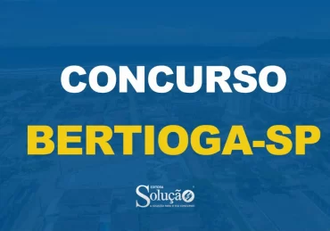 Vista aérea da cidade de Bertioga com texto sobre a imagem Concurso Câmara de Bertioga