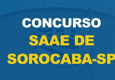 Reservatório de água do SAAE de Sorocaba com texto sobre a imagem Concurso SAAE de Sorocaba