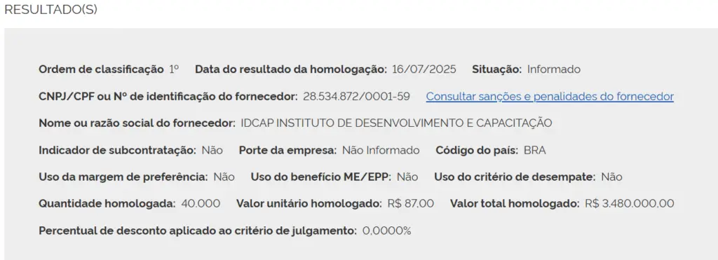 IDCAP é a banca do concurso Polícia Penal ES