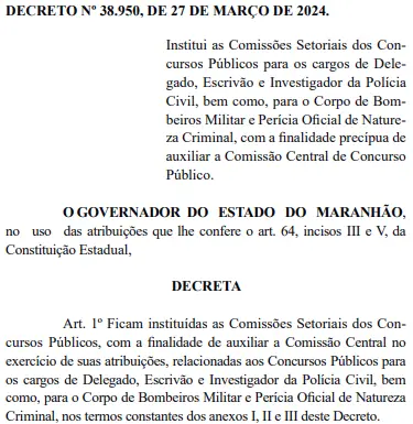 cargos do concurso Polícia Civil MA