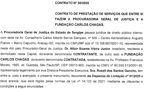 FCC é a banca do concurso MP SE