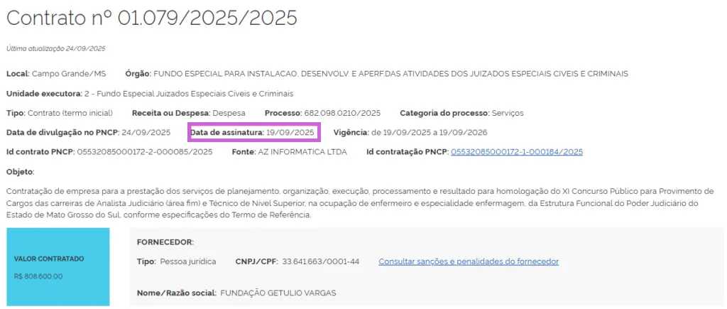 FGV é a banca do concurso TJ MS!