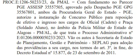 O novo concurso PM AL está autorizado