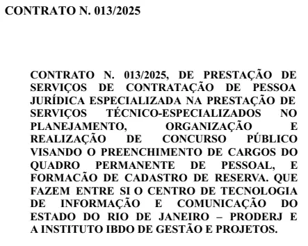 O concurso Proderj tem banca contratada