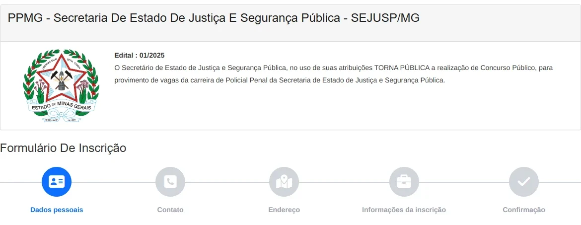 Passo a passo para se inscrever no concurso Polícia Penal MG!