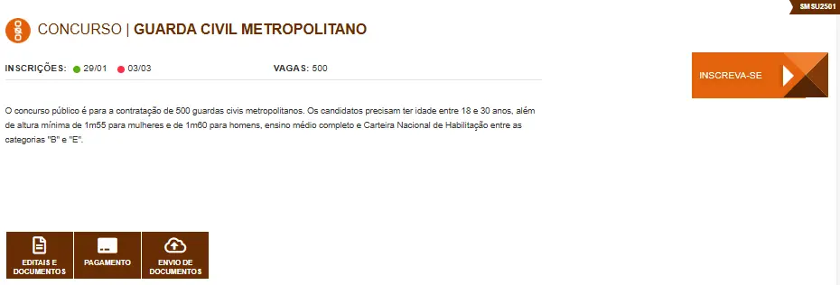 Passo a passo para se inscrever no concurso GCM SP