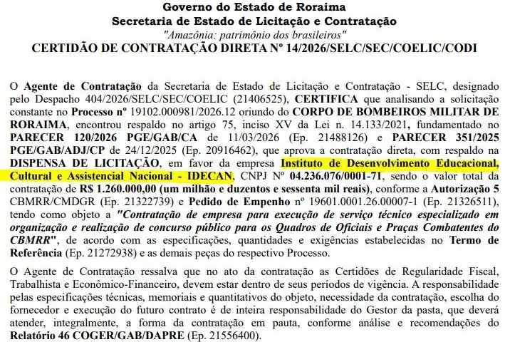 Está definida a banca do concurso Bombeiros RR