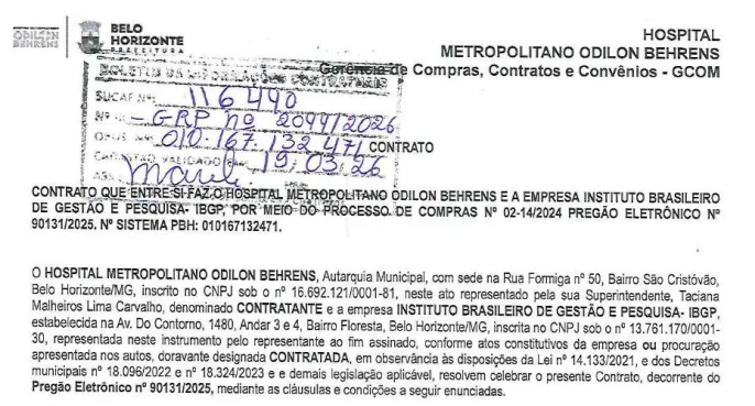 Está contratada a banca do concurso HOB MG