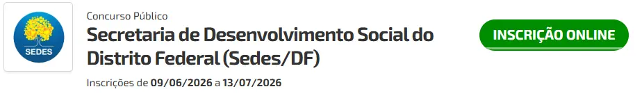 Passo a passo para se inscrever no concurso Sedes DF