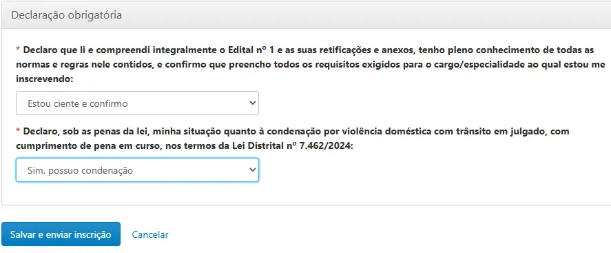 Passo a passo para se inscrever no concurso Sedes DF!