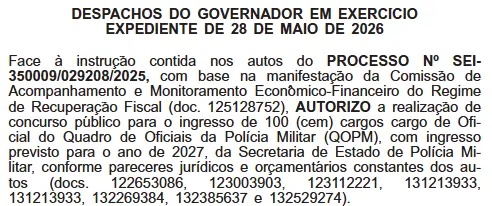 Está autorizado o novo concurso PMERJ Oficial