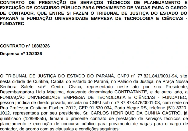 A Fundatec será a banca do concurso TJ PR
