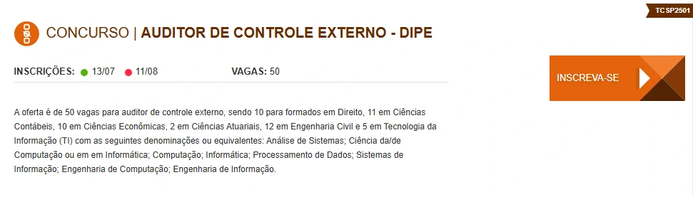 Passo a passo para se inscrever no concurso TCE SP