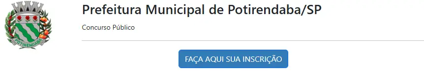 Como fazer a inscrição no concurso Prefeitura de Potirendaba SP