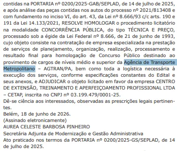 Está definida a banca do concurso AGTRAN PA