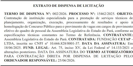 Está contratada a banca do concurso Alepa