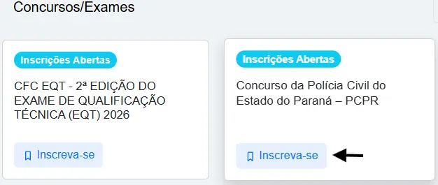 Passo a passo para se inscrever no concurso PC PR 2026!