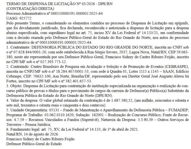 Concurso DPE RN