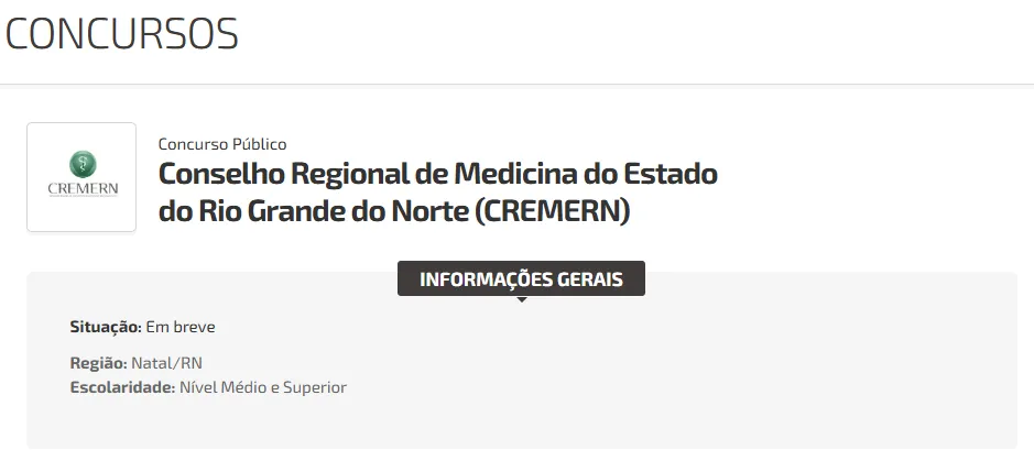 concurso CREMERN 