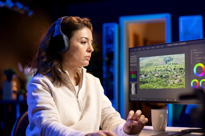 mulher aprovada no concurso Sema MT 2026 trabalhando com computador