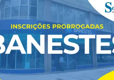 concurso banestes fachada de agência bancária com pessoas na entrada