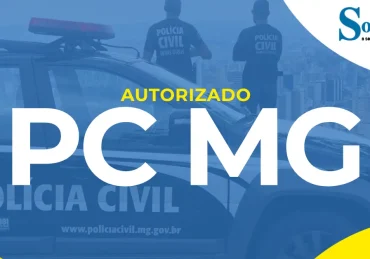 viatura policial e dois policias atrás de costas vestindo uniforme concurso PC MG