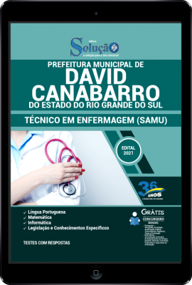 Apostila Prefeitura de David Canabarro - RS em PDF - Técnico em Enfermagem (SAMU) - Imagem 1