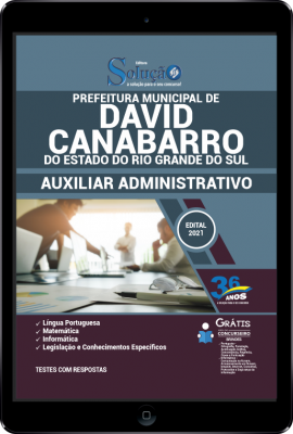 Apostila Prefeitura de David Canabarro - RS em PDF - Auxiliar Administrativo - Imagem 1
