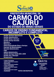 Capa Apostila Prefeitura de Carmo do Cajuru - MG - Ensino Fundamental Incompleto e Completo