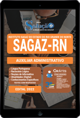 Apostila Instituto SAGAZ - RN em PDF - Auxiliar Administrativo - Imagem 1