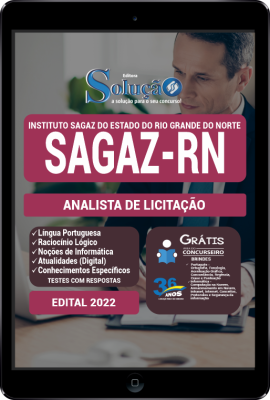 Apostila Instituto SAGAZ - RN em PDF - Analista de Licitação - Imagem 1