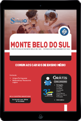 Apostila Prefeitura de Monte Belo do Sul - RS em PDF - Comum aos Cargos de Ensino Médio - Imagem 1