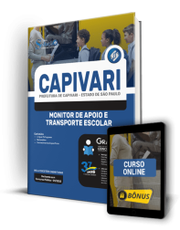 Capa Apostila Prefeitura de Capivari - SP - Monitor de Apoio e Transporte Escolar