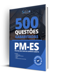 Capa Caderno de Questões PM-ES - 500 Questões Gabaritadas