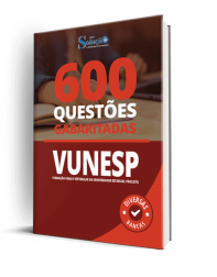 Capa Caderno de Questões VUNESP - 600 Questões Gabaritadas