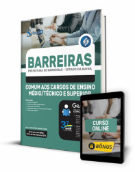 Capa Apostila Prefeitura de Barreiras - BA - Comum aos Cargos de Ensino Médio/Técnico e Superior: Agente Fiscal,Telefonista. Técnico em Tecnologia da Comunicação e Advogado