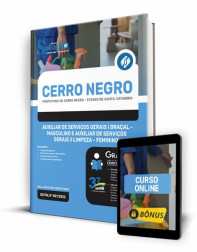 Capa Apostila Prefeitura de Cerro Negro - SC - Auxiliar de Serviços Gerais I Braçal - Masculino e Auxiliar de Serviços Gerais II Limpeza – Feminino