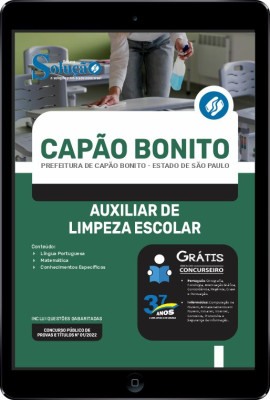 Apostila Prefeitura de Capão Bonito - SP em PDF - Auxiliar de Limpeza Escolar - Imagem 1
