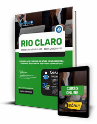 Capa Apostila Prefeitura de Rio Claro - RJ - Comum aos Cargos de Nível Fundamental: Almoxarife, Recepcionista, Telefonista e Eletricista Civil