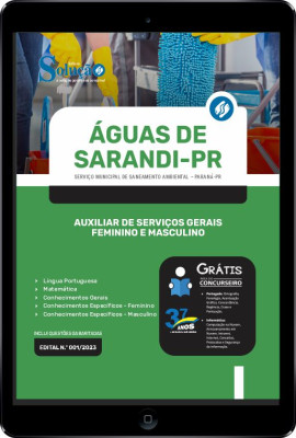 Apostila Águas de Sarandi - PR em PDF - Auxiliar de Serviços Gerais (Feminino e Masculino) - Imagem 1