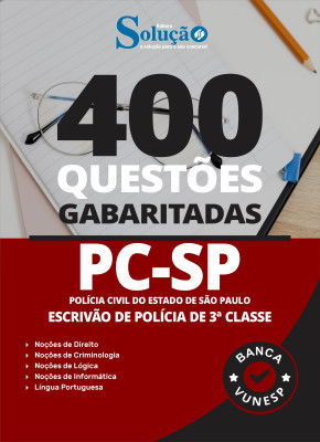 Caderno de Questões PC-SP - Escrivão de Polícia de 3ª Classe - 400 Questões Gabaritadas - Imagem 2