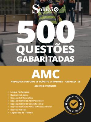 Caderno de Questões AMC Fortaleza - CE - Agente de Trânsito - 500 Questões Gabaritadas - Imagem 2