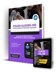 Capa Apostila Prefeitura de Pouso Alegre - MG - Auxiliar de Biblioteca e Inspetor de Alunos (Quadro III)