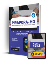 Capa Apostila Prefeitura de Pirapora - MG 2024 Comum Nível Fundamental Completo: Agente Administrativo, Auxiliar De Cuidador Social, Auxiliar De Cuidador Social