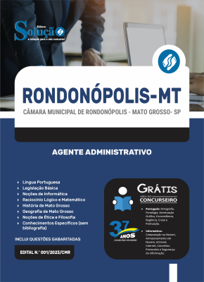 Apostila Câmara de Rondonópolis - MT  - Agente Administrativo - Imagem 3