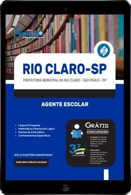 Apostila Prefeitura de Rio Claro - SP em PDF  - Agente Escolar - Imagem 1