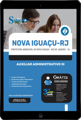 Apostila Prefeitura de Nova Iguaçu - RJ em PDF  - Auxiliar Administrativo III - Imagem 1