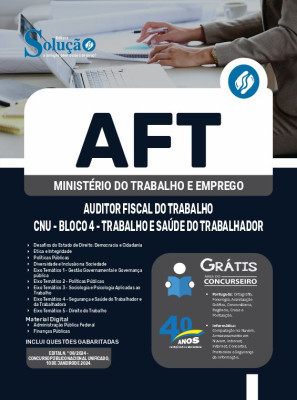 Apostila AFT em PDF  - Auditor Fiscal do Trabalho - CNU - Bloco 4 - Trabalho e Saúde do Trabalhador - Imagem 1