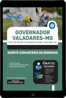 Apostila Prefeitura de Governador Valadares - MG em PDF  - Agente Comunitário de Endemias - Imagem 1